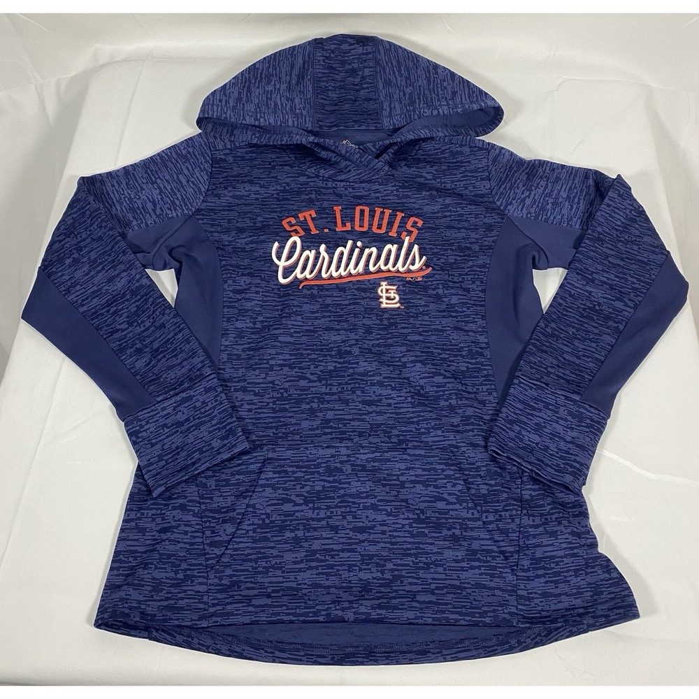 Majestic St. Louis Cardinals Hoodie Men's Large Blue Pullover MLB Fan Fashion